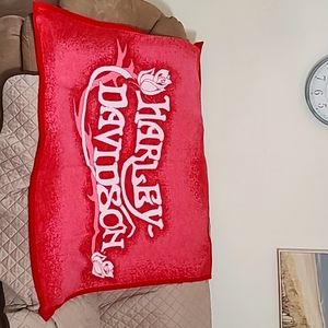 Harley Davidson blanket, size 48x48, red & white